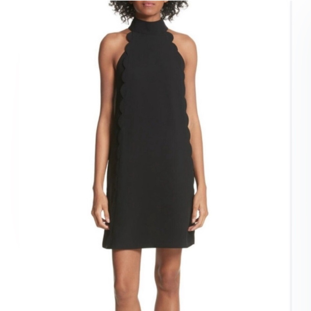 Ted Baker London Scalloped Torrii High Neck Dress Size Black